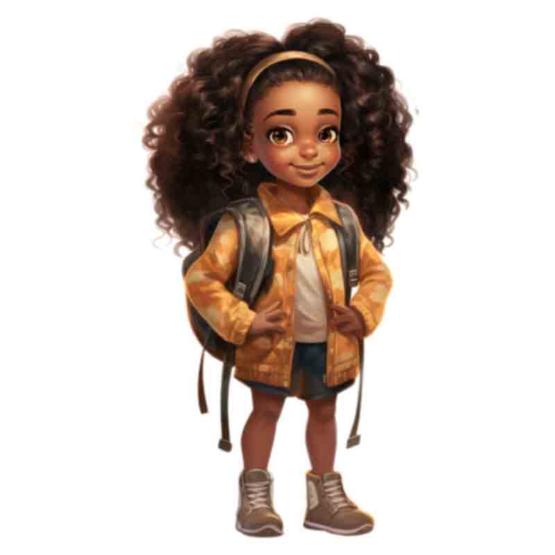 Cute Black Girl Back To School #3 (DTF Transfer)