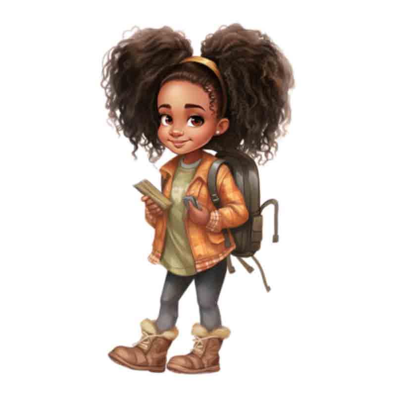 Cute Black Girl Back To School #5 (DTF Transfer)