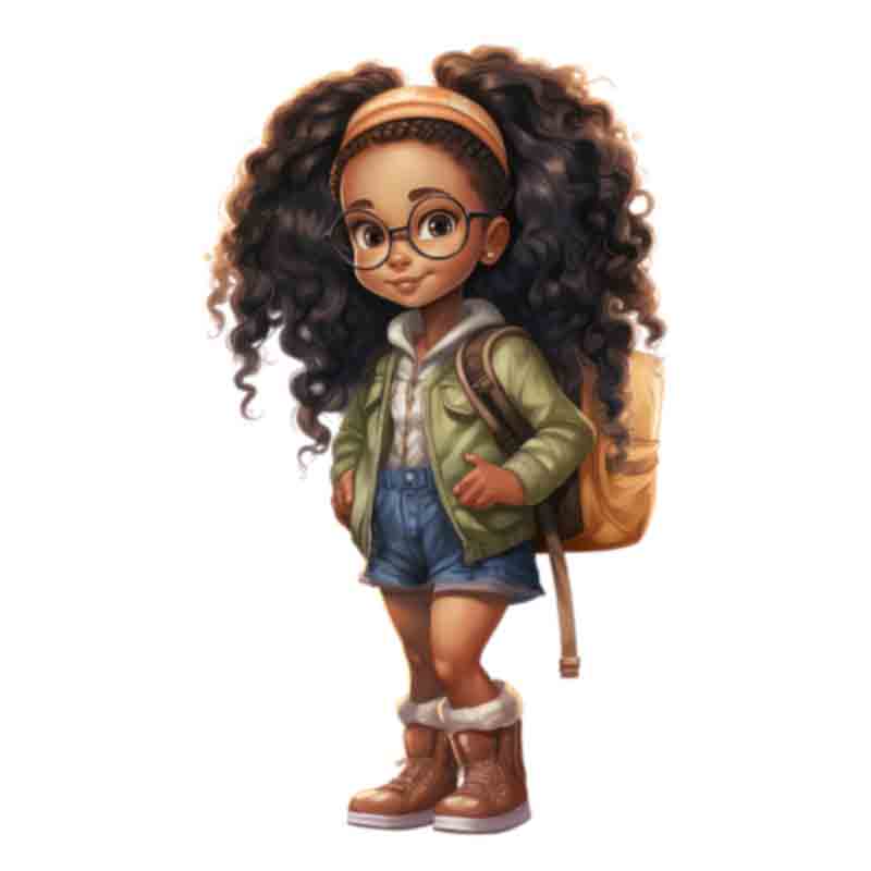 Cute Black Girl Back To School #7 (DTF Transfer)