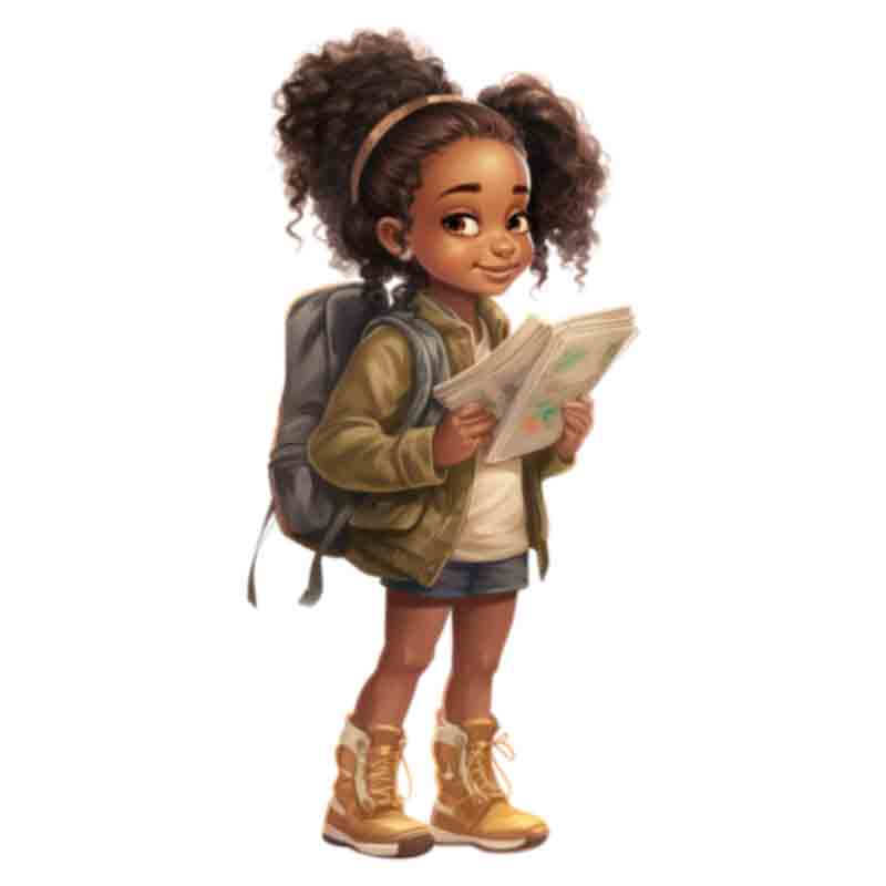 Cute Black Girl Back To School #8 (DTF Transfer)