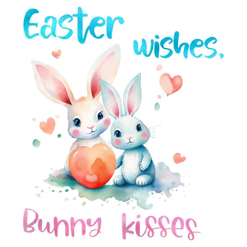 Easter Wishes Bunny Kisses #2 (DTF Transfer)