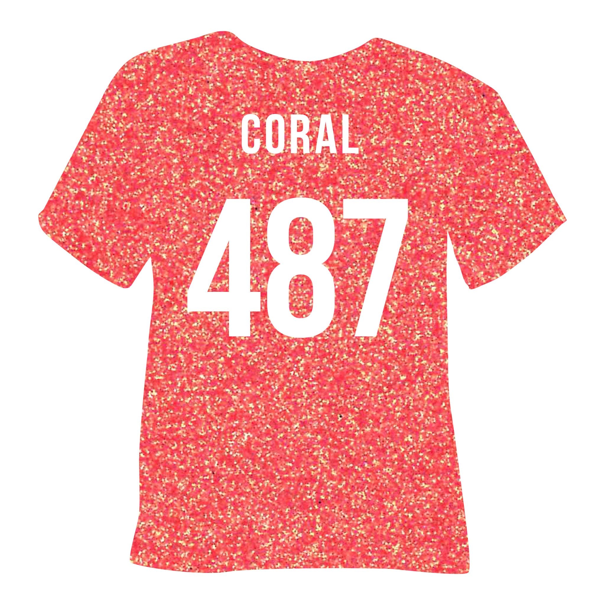 487 Coral POLI-FLEX® PEARL GLITTER Heat Transfer Vinyl color swatch