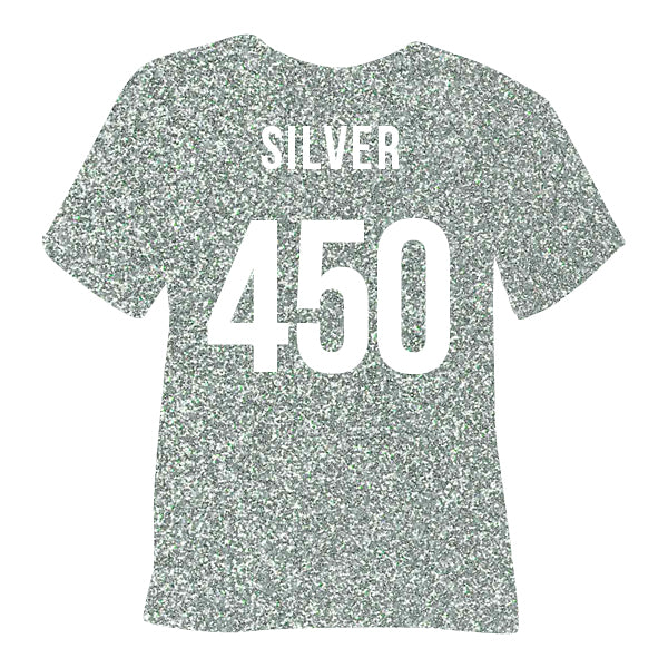 450 Silver POLI-FLEX® PEARL GLITTER Heat Transfer Vinyl color swatch