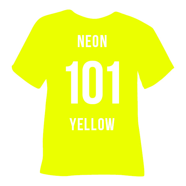 PLT 101 Neon Yellow TUBITHERM® FLOCK Heat Transfer Vinyl color swatch