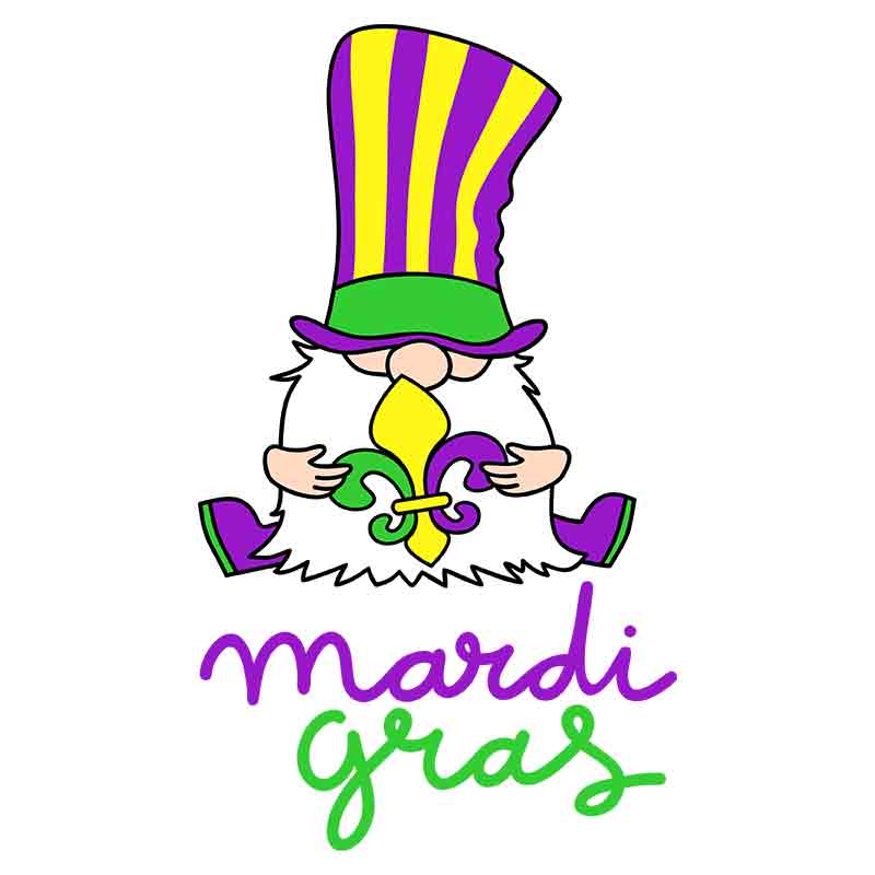 Gnome Mardi Gras (DTF Transfer)