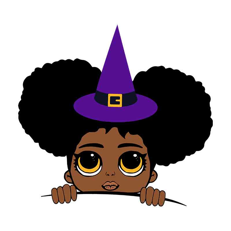 Halloween Afro Girl Peeking (DTF Transfer)