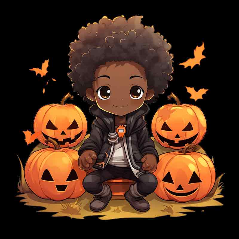 Halloween Black Boy Pumpkins (DTF Transfer)