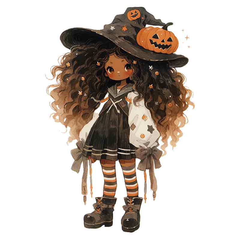 Halloween Black Girl Witch (DTF Transfer)