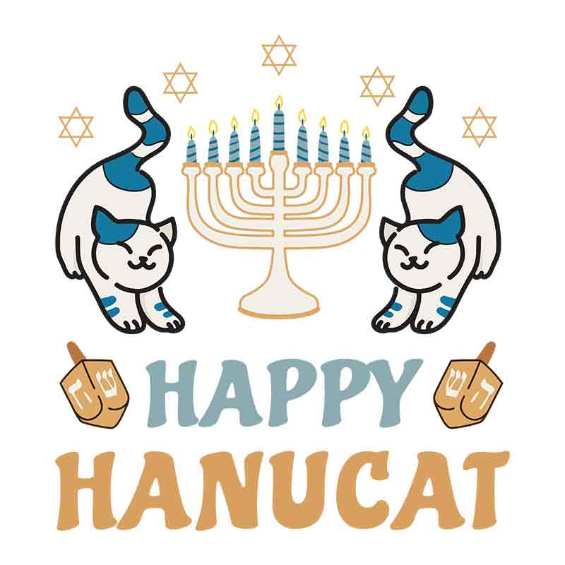 Happy Hanucat (DTF Transfer)