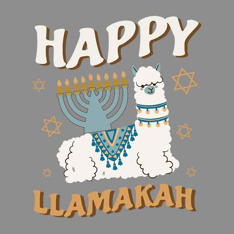 Happy Hanukkah Llamakkah Llama Menorah Alpaca Jewish Holiday Zip