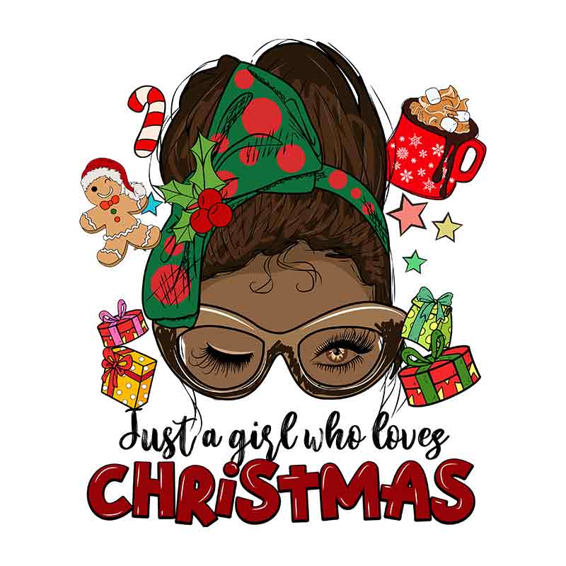 Just a Girl who Loves Christmas/DTF Transfers/Direct to Film/ Ready to  Press/Heat Transfer/DTF Transfers Ready to Press, Custom Transfers