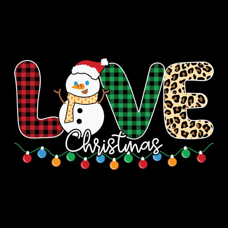 LOVE Christmas Snowman (DTF Transfer)