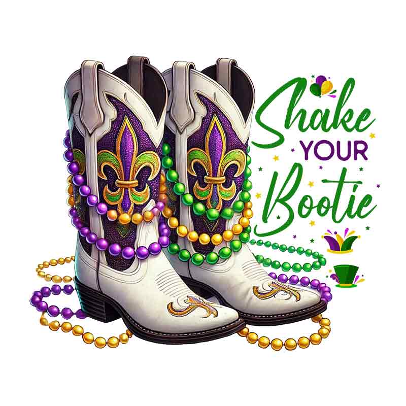 Mardi Gras Shake Your Bootie (dtf Transfer)