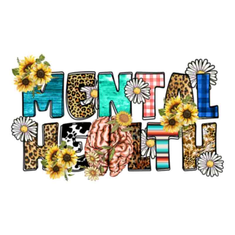 Mental Health Patterns Sunflowers (DTF Transfer)