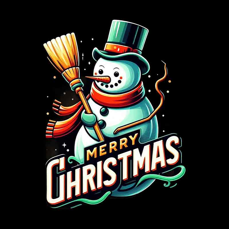 Merry Christmas Snowman 1 (DTF Transfer)