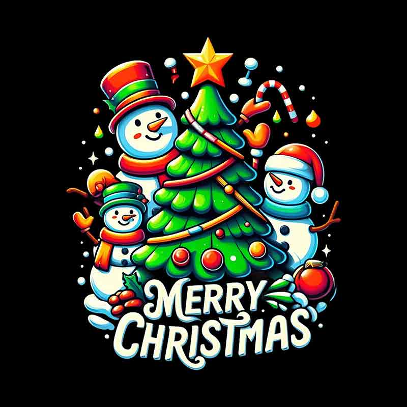 Merry Christmas Snowman 2 (DTF Transfer)