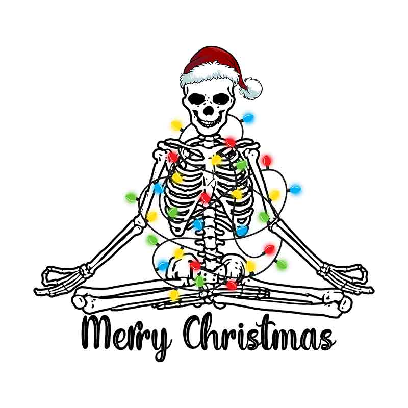 Merry Christmas Zen Skeleton (DTF Transfer)