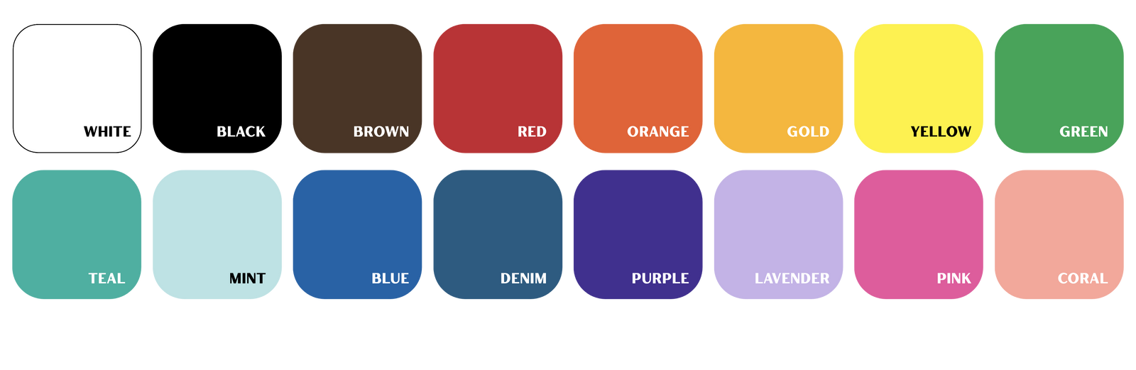 16 puff transfer colors available at Atlanta Vinyl