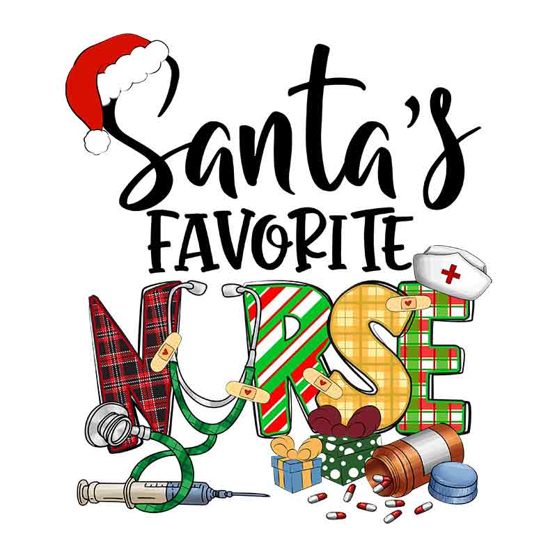 Santa Favorite Nurse Christmas (DTF Transfer)