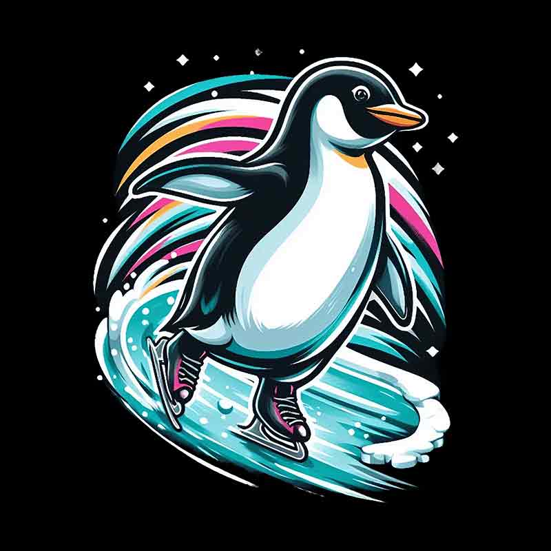Skating Penguin 1 (DTF Transfer)
