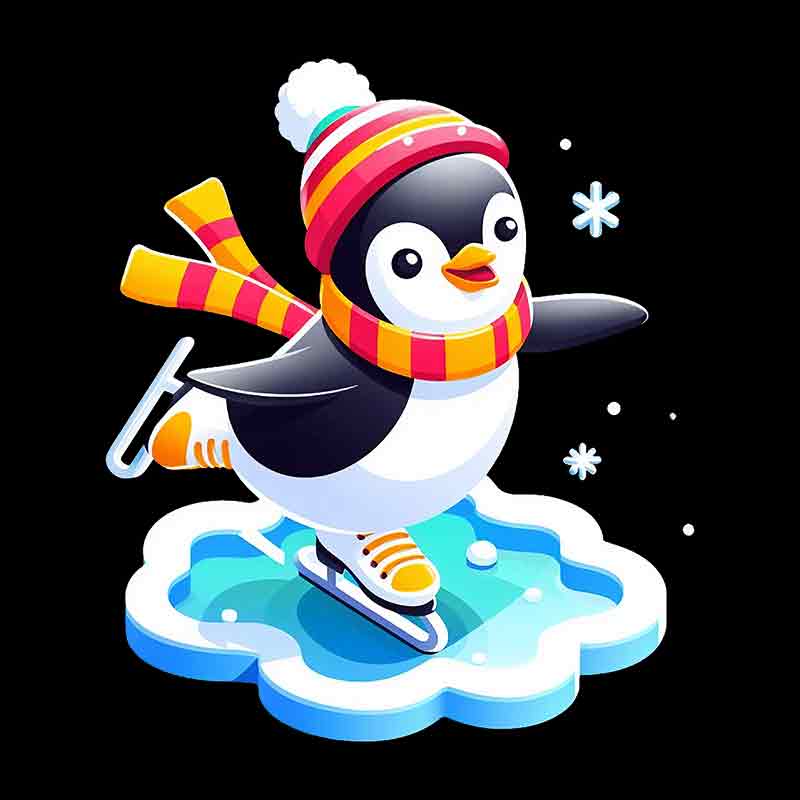 Skating Penguin 2 (DTF Transfer)