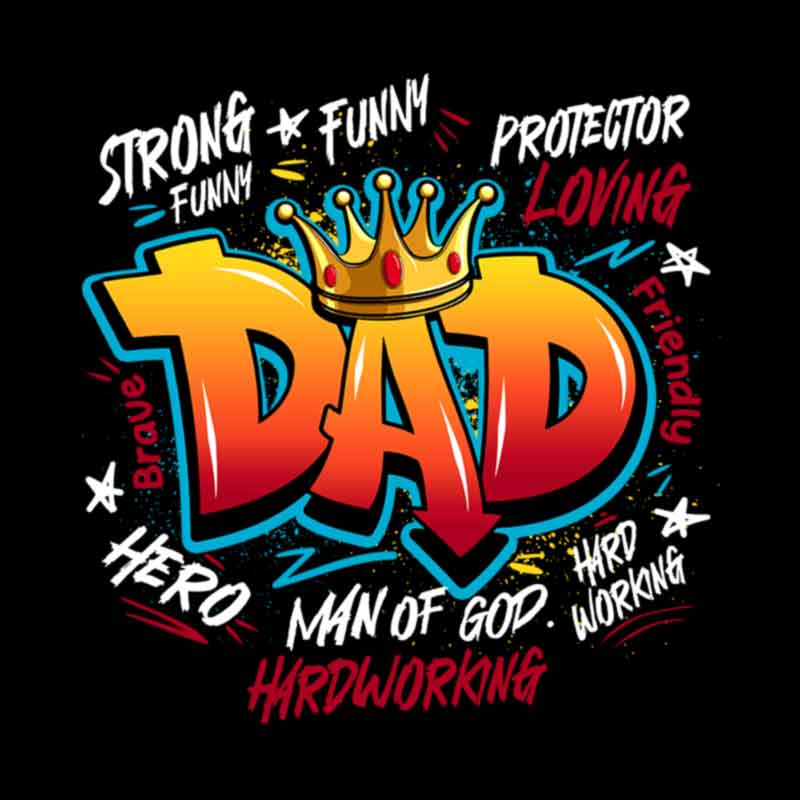 Strong Funny Protector Loving Dad White (DTF Transfer)