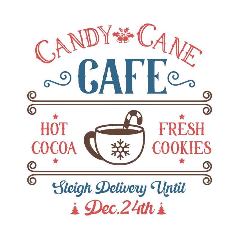 Vintage Candy Cane Cafe (DTF Transfer)