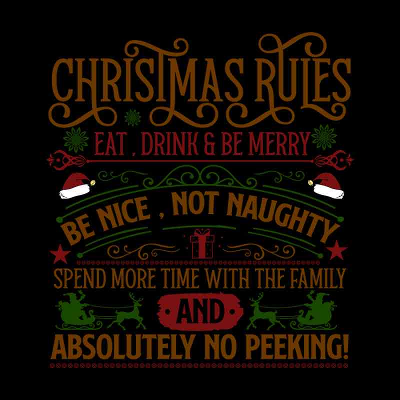 Vintage Christmas Rules (DTF Transfer)
