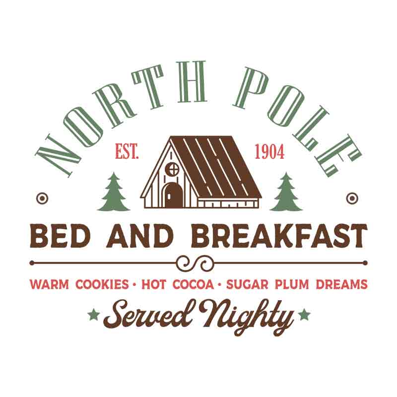 Vintage North Pole Bed And Breakfast (DTF Transfer)