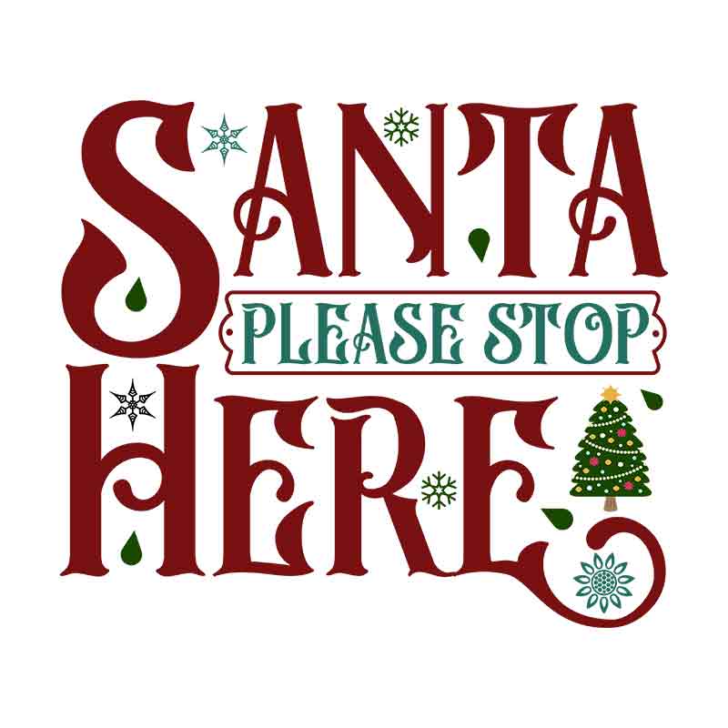 Vintage Santa Please Stop Here 1 (DTF Transfer)