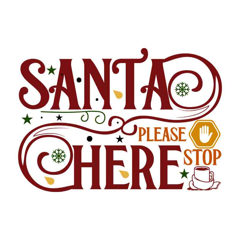 Vintage Santa Please Stop Here 2 (DTF Transfer)