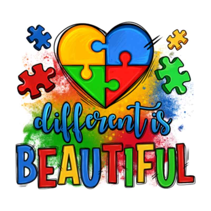 Different Is Beautiful - Autism Awareness (DTF Transfer)