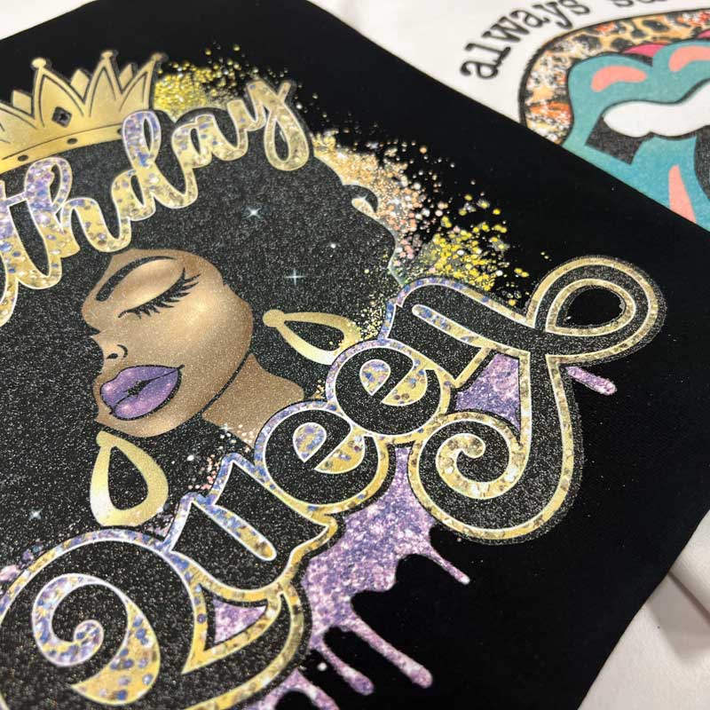 Custom Glitter DTF Transfers Gang Sheets