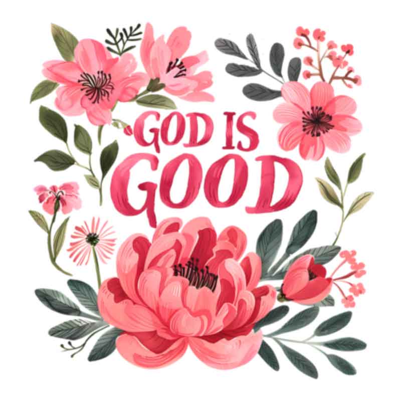 God Is Good - Floral (DTF Transfer)