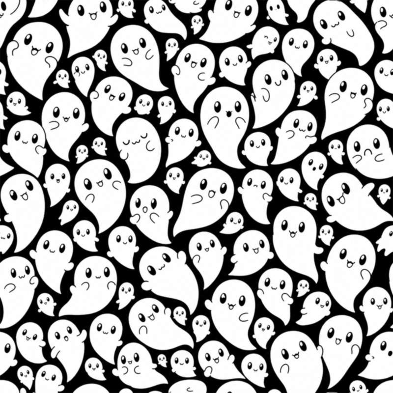 Halloween Friendly Ghosts Patterned Adhesive Vinyl