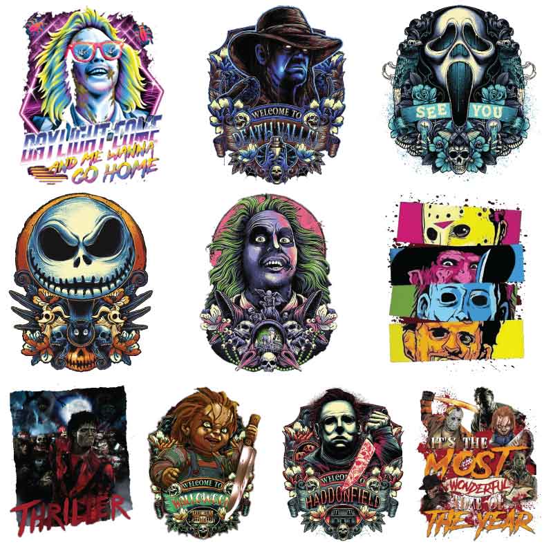 Halloween Killers #2 DTF Transfers Gang Sheet - 10 Designs