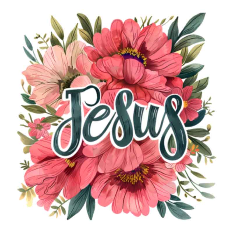 Jesus 4 - Floral (DTF Transfer)