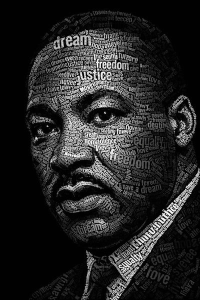 Martin Luther King Calligram - STK07529 (DTF Transfers)