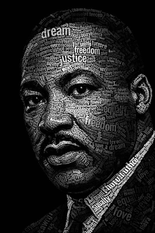 Martin Luther King Calligram - STK07529 (DTF Transfers)
