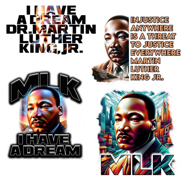 Martin Luther King Jr. DTF Transfer Gang Sheet - 11 Designs