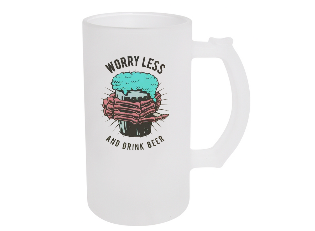 Clear Glass Sublimation Beer Stein - 16oz