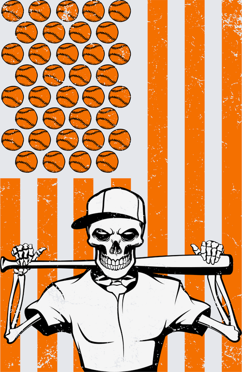 Sports Halloween Baseball Flag - STK05685 (DTF Transfers)