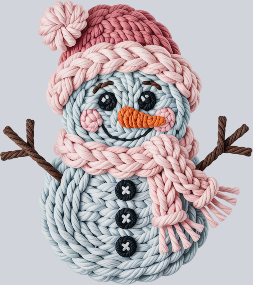 Faux Yarn Blue Snowman - STK07483