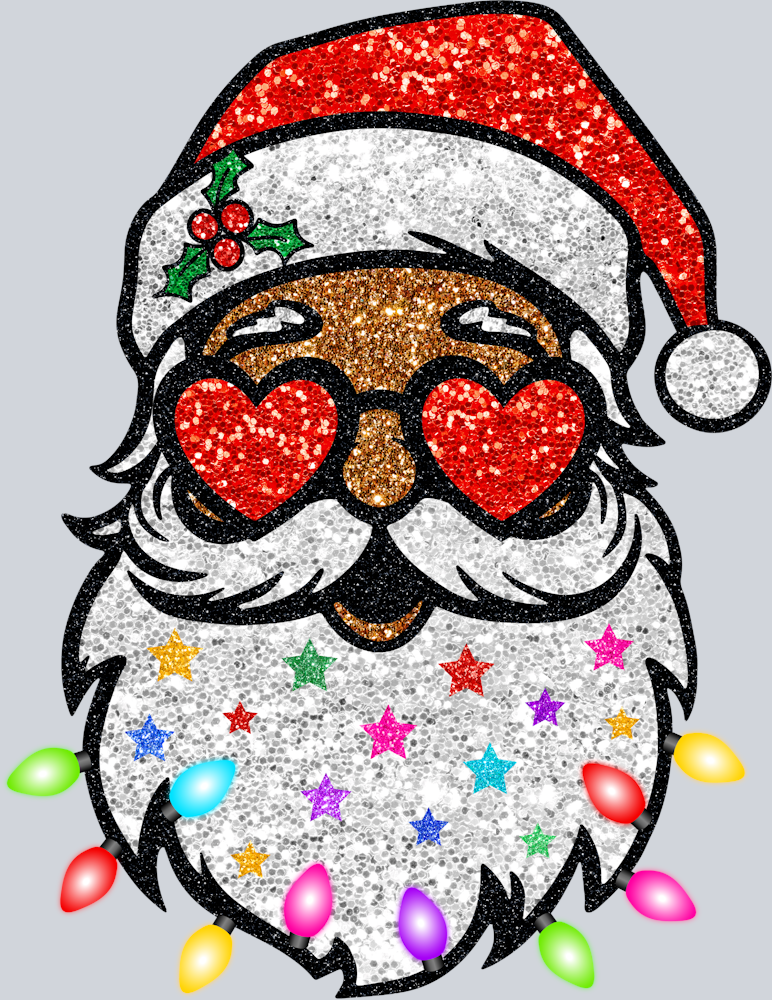 Faux Glitter Santa with Sunglasses - STK07478