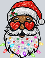 Faux Glitter Santa with Sunglasses - STK07478