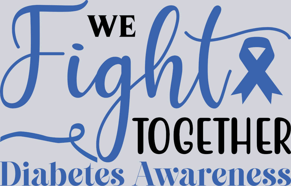 Diabetes We Fight Together Cursive - STK01640