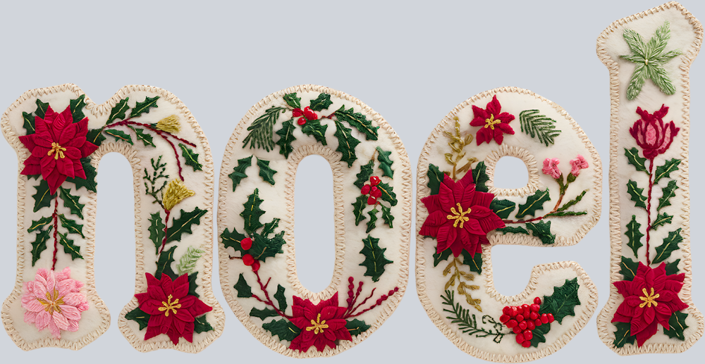 Faux Embroidery Noel - STK07477