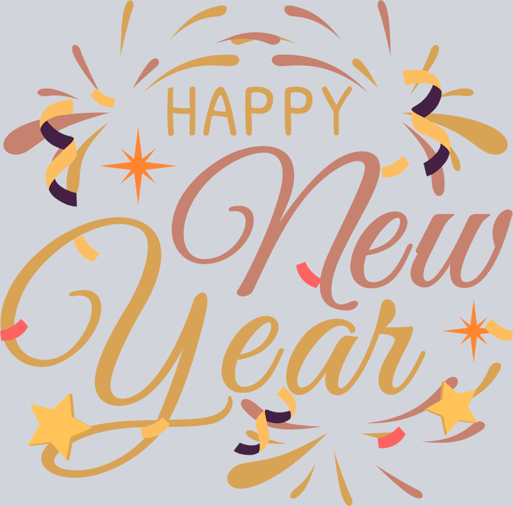 Happy New Year Gold Sparkle - STK02587