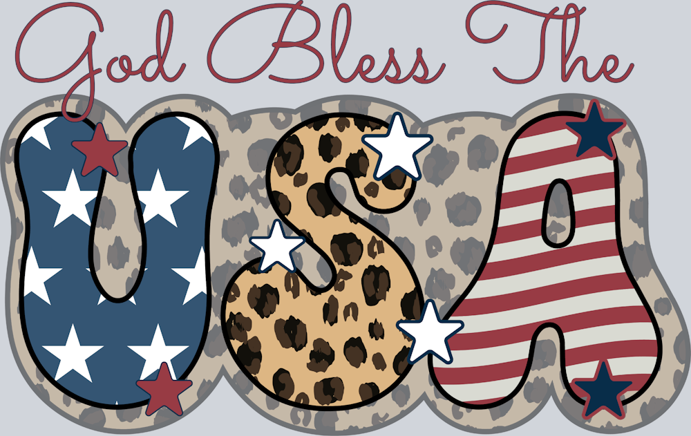 God Bless The USA Leopard - STK02367