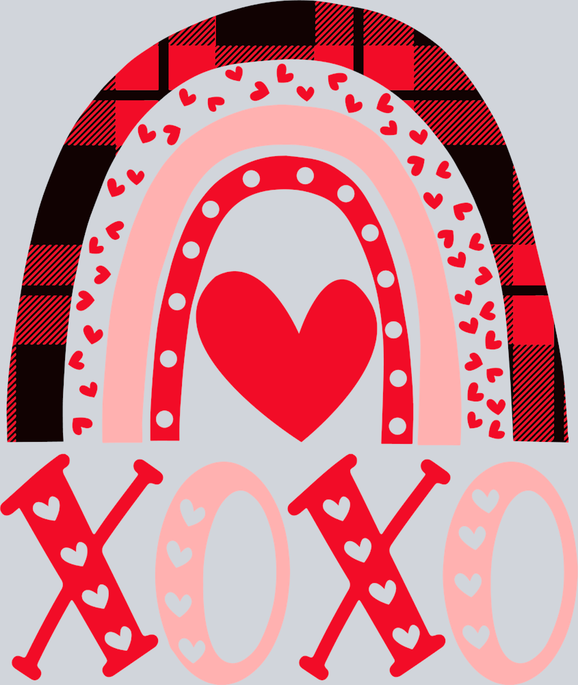 Xoxo Rainbow Red Plaid - STK06551